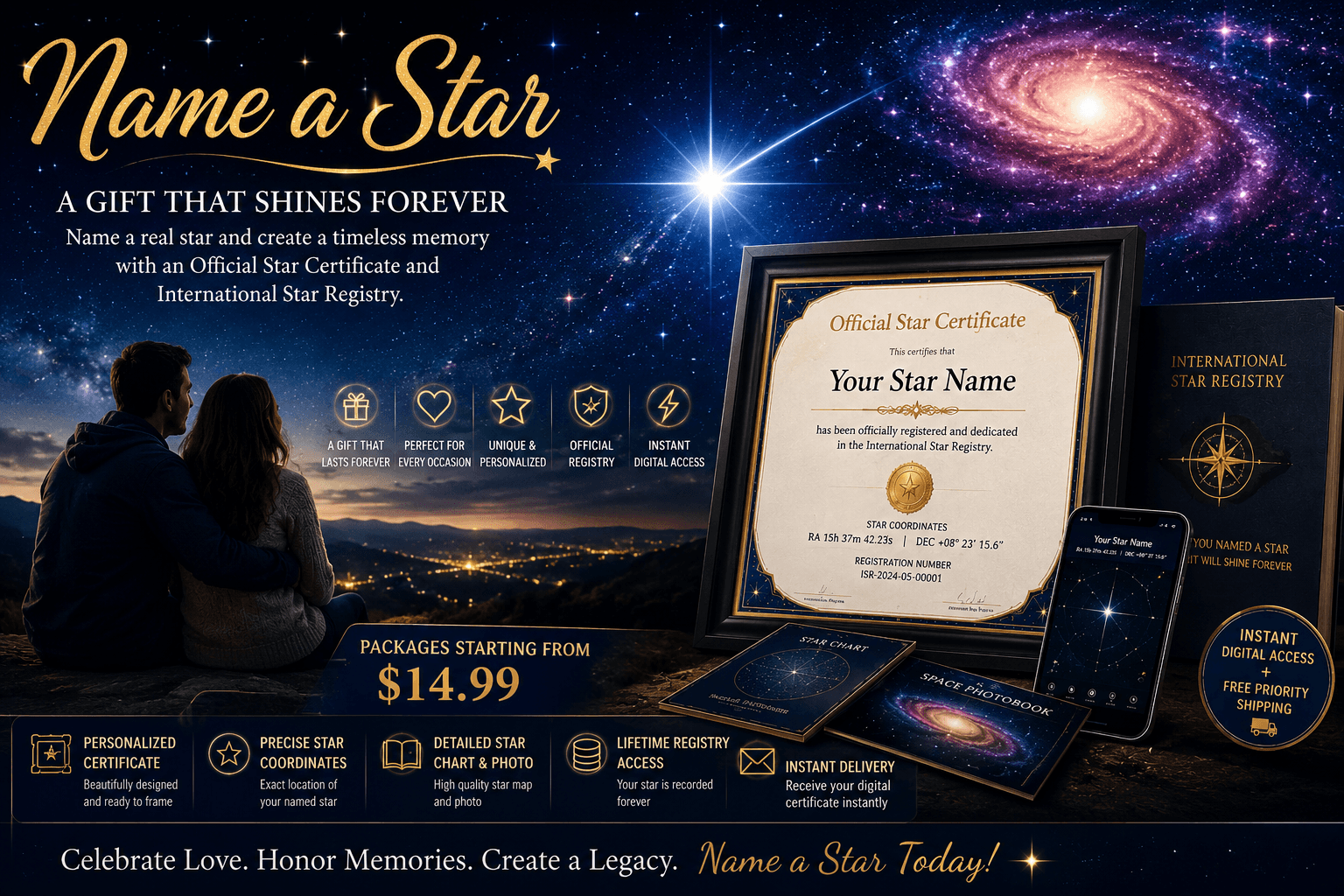 Buy a Star Online – Official Star Certificate & International Star Registry From $14.99